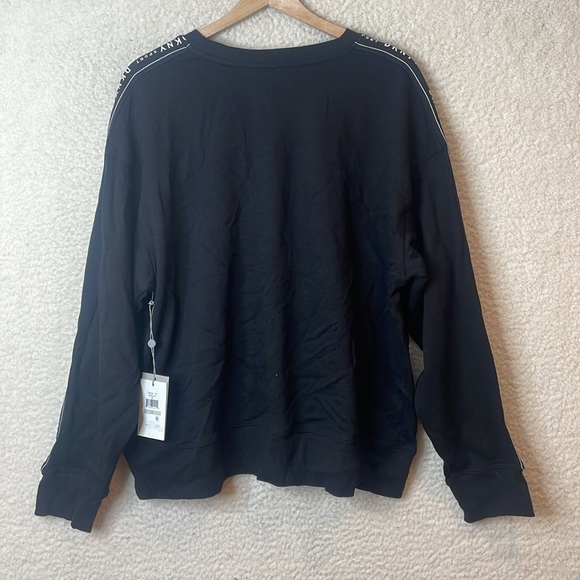 NWT DKNY Sport Womens Black Crewneck Logo Sleeve Sweater Top SIZE 2X PLUS - Picture 9 of 9